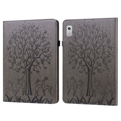 Tree & Deer Pattern Embossed Leather Tablet Case