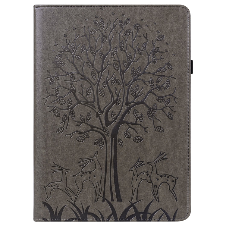 Tree & Deer Pattern Embossed Leather Tablet Case