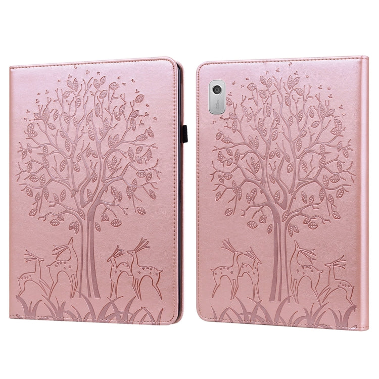 Tree & Deer Pattern Embossed Leather Tablet Case