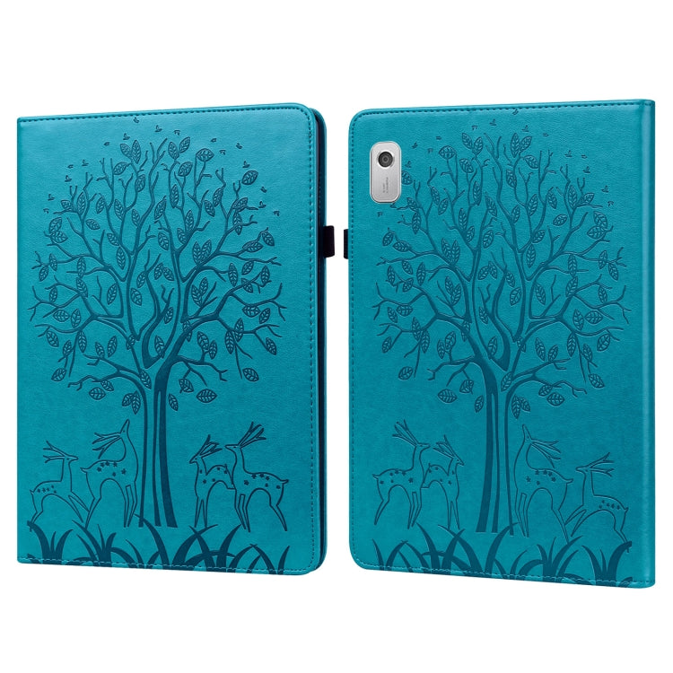 Tree & Deer Pattern Embossed Leather Tablet Case