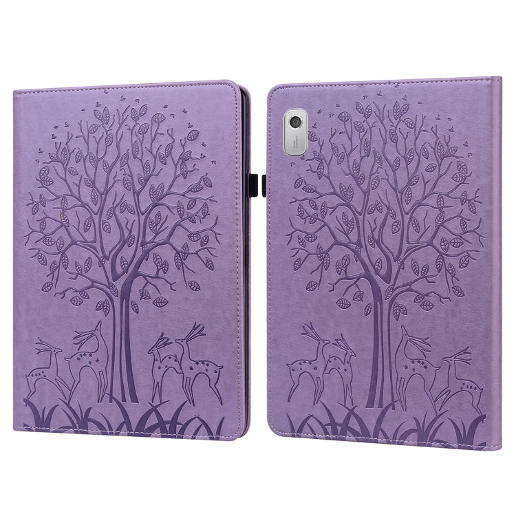 Tree & Deer Pattern Embossed Leather Tablet Case