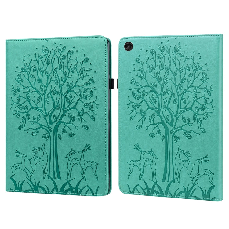 Tree & Deer Pattern Embossed Leather Tablet Case