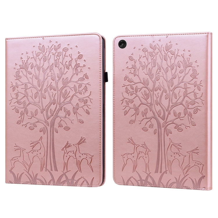 Tree & Deer Pattern Embossed Leather Tablet Case