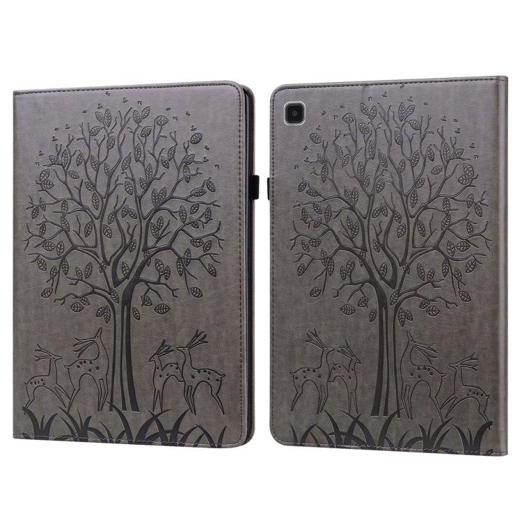 Tree & Deer Pattern Embossed Leather Tablet Case