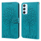Tree & Deer Pattern Pressed Printing Horizontal Flip Leather Phone Case