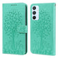 Tree & Deer Pattern Pressed Printing Horizontal Flip Leather Phone Case