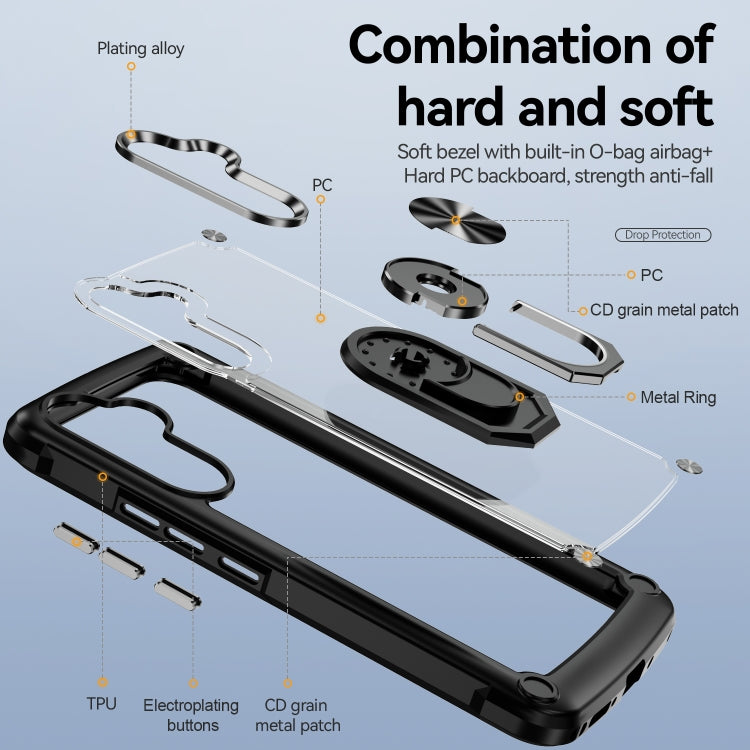 TPU + PC Lens Protection Phone Case with Ring Holder