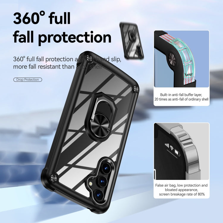 TPU + PC Lens Protection Phone Case with Ring Holder