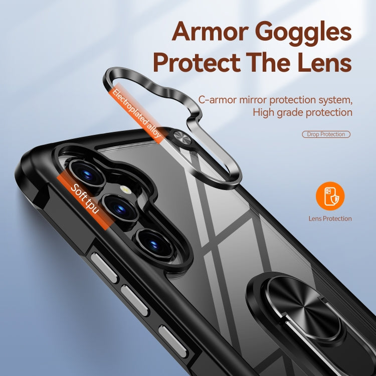 TPU + PC Lens Protection Phone Case with Ring Holder