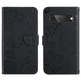 Skin Feel Butterfly Peony Embossed Leather Phone Case