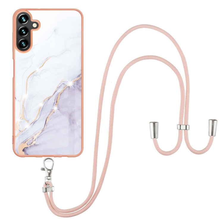 Electroplating Marble IMD TPU Phone Case with Lanyard