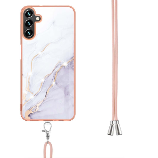 Electroplating Marble IMD TPU Phone Case with Lanyard