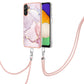 Electroplating Marble IMD TPU Phone Case with Lanyard