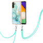 Electroplating Marble IMD TPU Phone Case with Lanyard