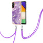 Electroplating Marble IMD TPU Phone Case with Lanyard