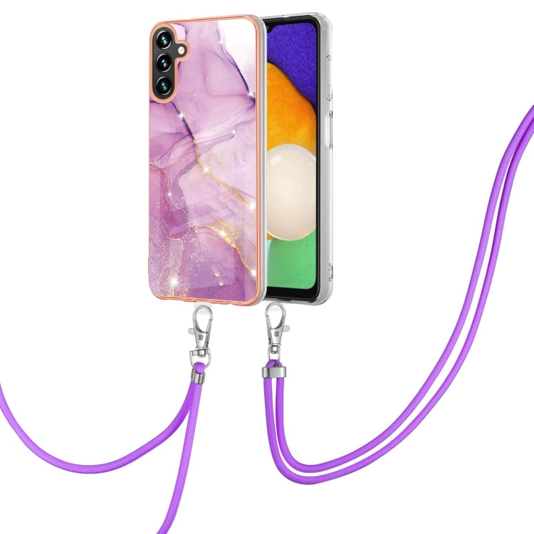 Electroplating Marble IMD TPU Phone Case with Lanyard