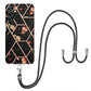 Electroplating Splicing Marble Flower IMD TPU Phone Case with Lanyard