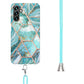 Electroplating IMD Splicing Dual-side Marble TPU Phone Case with Lanyard