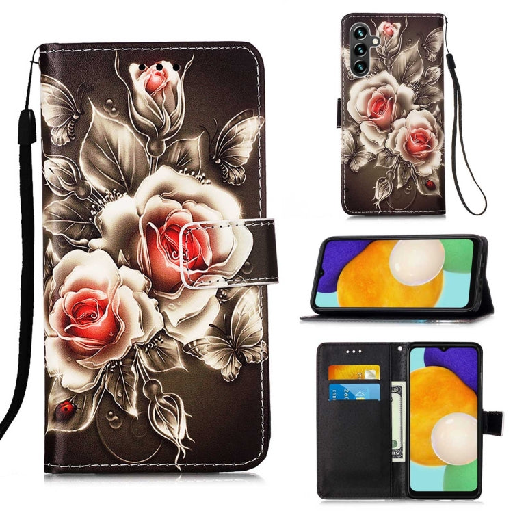 Colored Drawing Pattern Plain Weave Leather Phone Case