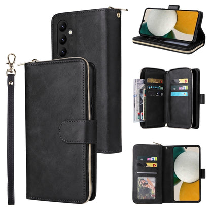 9 Card Slots Zipper Wallet Bag Leather Phone Case
