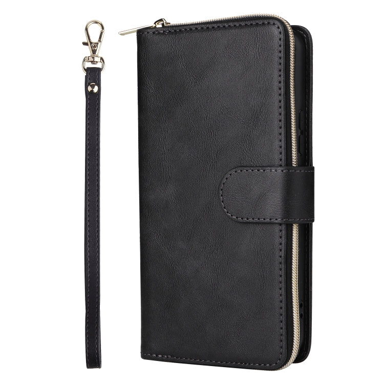 9 Card Slots Zipper Wallet Bag Leather Phone Case