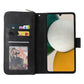 9 Card Slots Zipper Wallet Bag Leather Phone Case