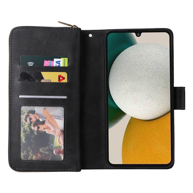 9 Card Slots Zipper Wallet Bag Leather Phone Case