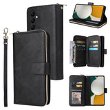 9 Card Slots Zipper Wallet Bag Leather Phone Case