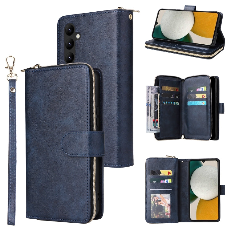 9 Card Slots Zipper Wallet Bag Leather Phone Case