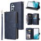 9 Card Slots Zipper Wallet Bag Leather Phone Case