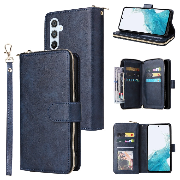 9 Card Slots Zipper Wallet Bag Leather Phone Case
