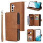 9 Card Slots Zipper Wallet Bag Leather Phone Case