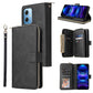 9 Card Slots Zipper Wallet Bag Leather Phone Case
