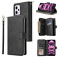 9 Card Slots Zipper Wallet Bag Leather Phone Case