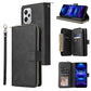 9 Card Slots Zipper Wallet Bag Leather Phone Case