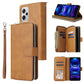 9 Card Slots Zipper Wallet Bag Leather Phone Case