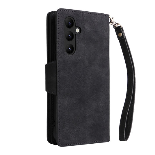 Rivet Buckle 9 Cards Three Fold Leather Phone Case