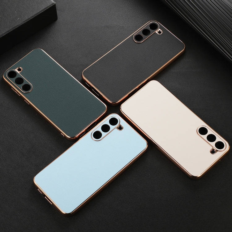 Waves Series Nano Electroplating Genuine Leather Phone Case