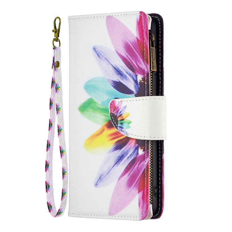 Colored Drawing Pattern Zipper Leather Phone Case