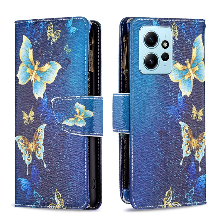 Colored Drawing Pattern Zipper Leather Phone Case
