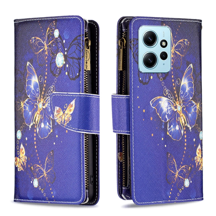 Colored Drawing Pattern Zipper Leather Phone Case