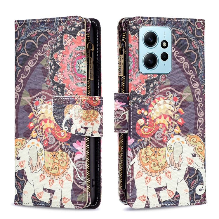 Colored Drawing Pattern Zipper Leather Phone Case
