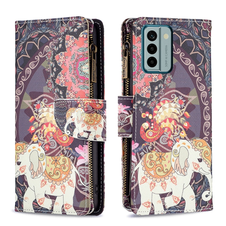 Colored Drawing Pattern Zipper Leather Phone Case