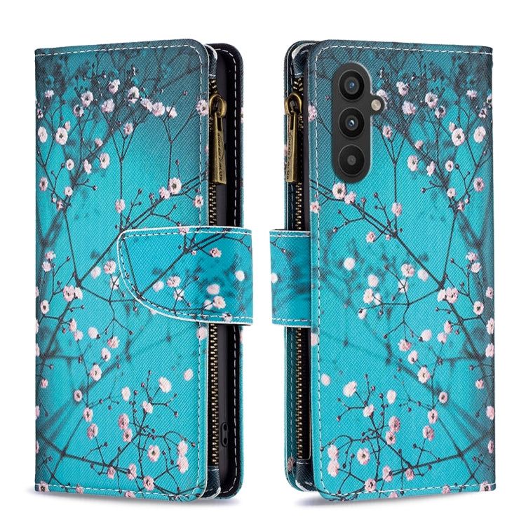 Colored Drawing Pattern Zipper Leather Phone Case