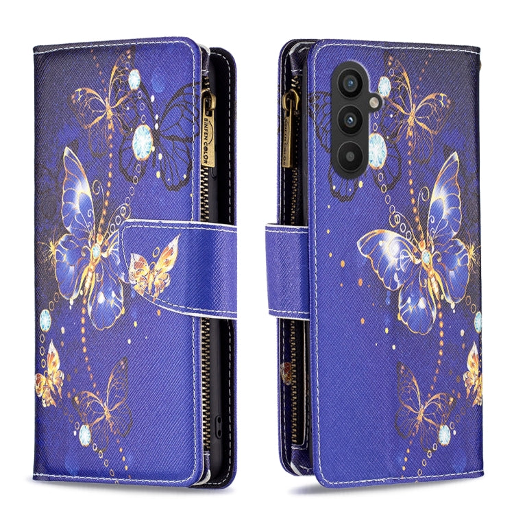 Colored Drawing Pattern Zipper Leather Phone Case