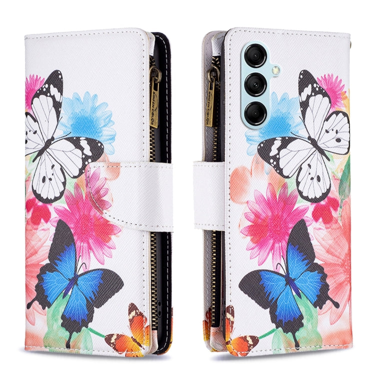 Colored Drawing Pattern Zipper Leather Phone Case