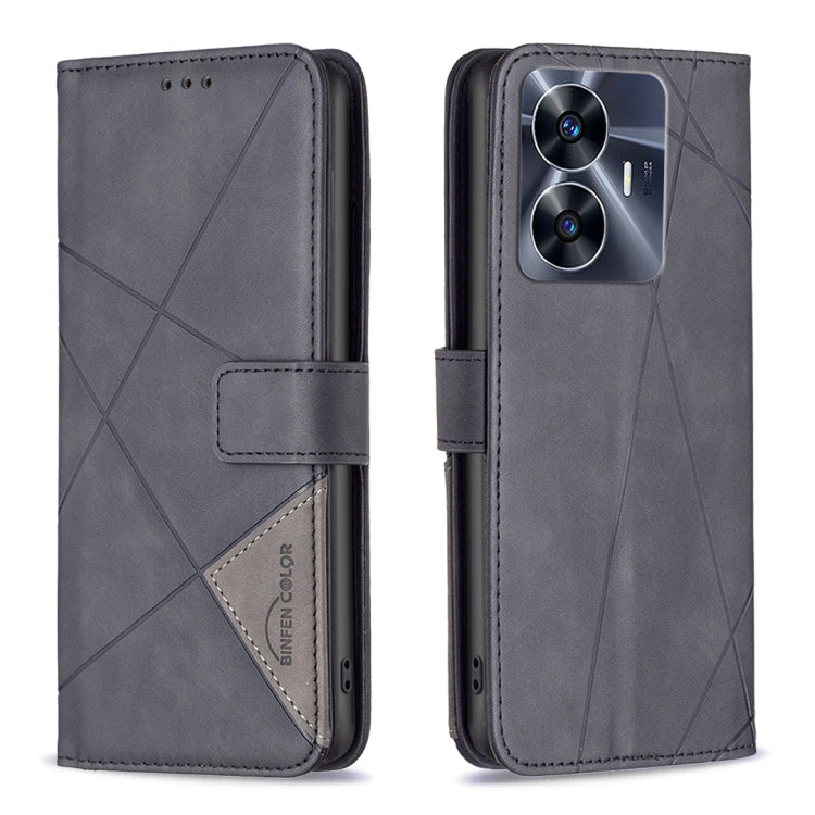 Magnetic Buckle Rhombus Texture Leather Phone Case