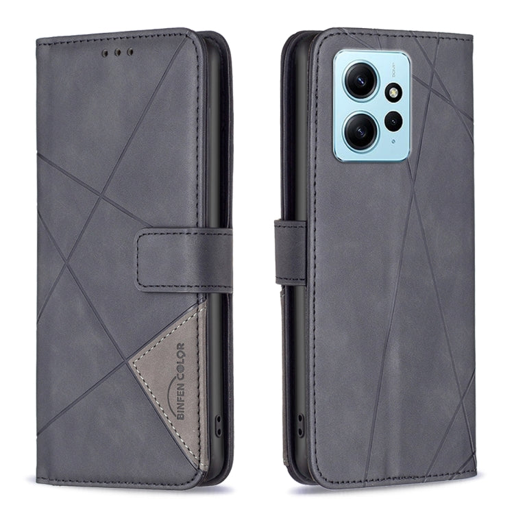 Magnetic Buckle Rhombus Texture Leather Phone Case