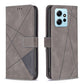 Magnetic Buckle Rhombus Texture Leather Phone Case