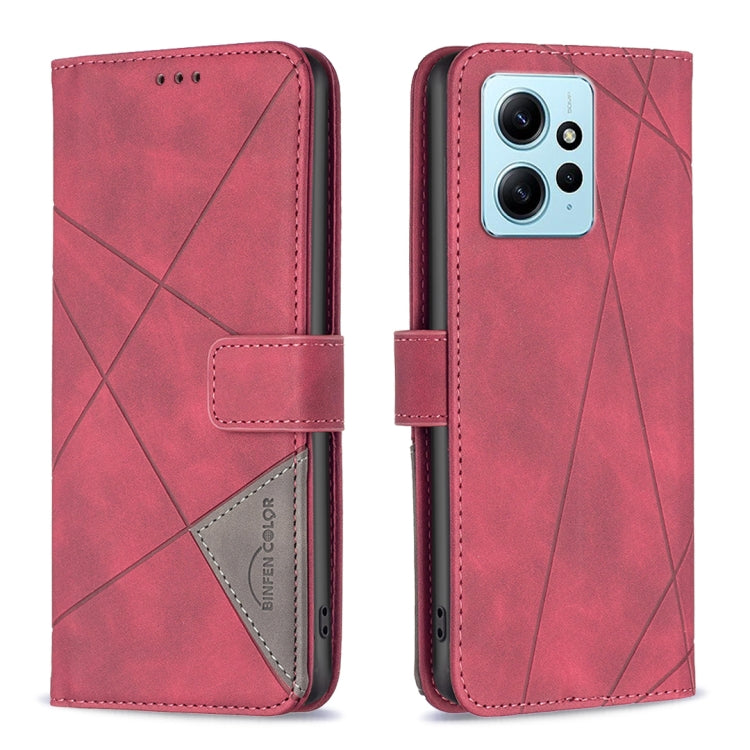 Magnetic Buckle Rhombus Texture Leather Phone Case